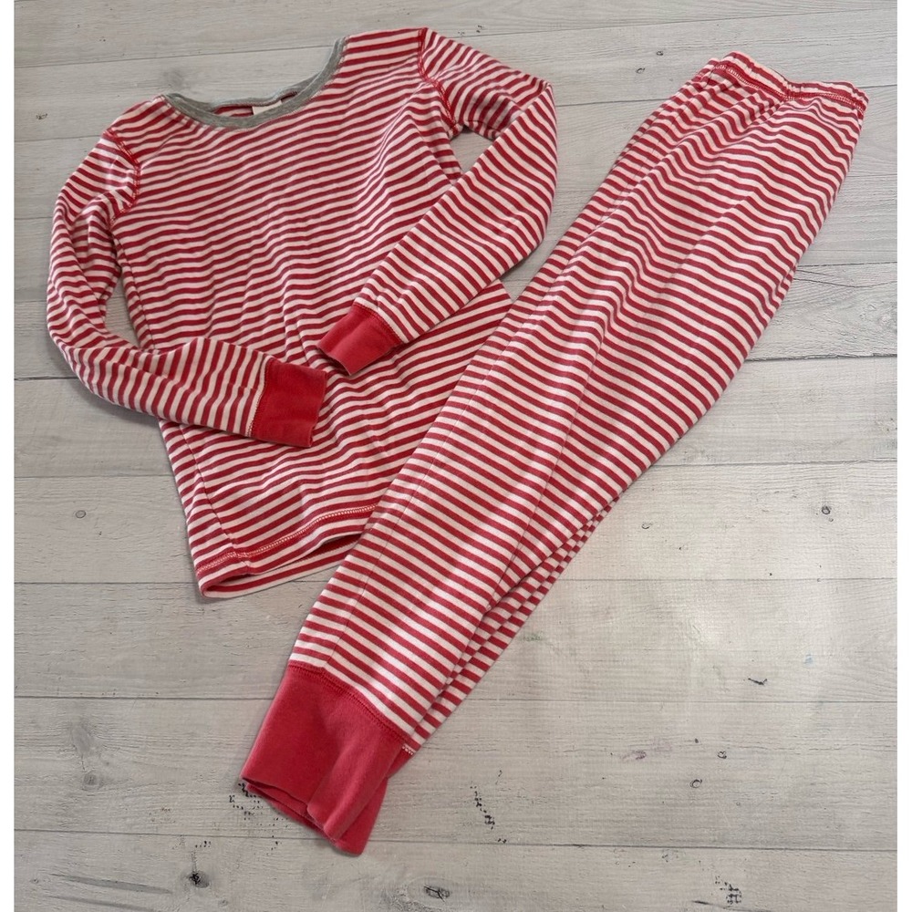 Mini Boden girls pink stripe pajamas‎ size 8 years